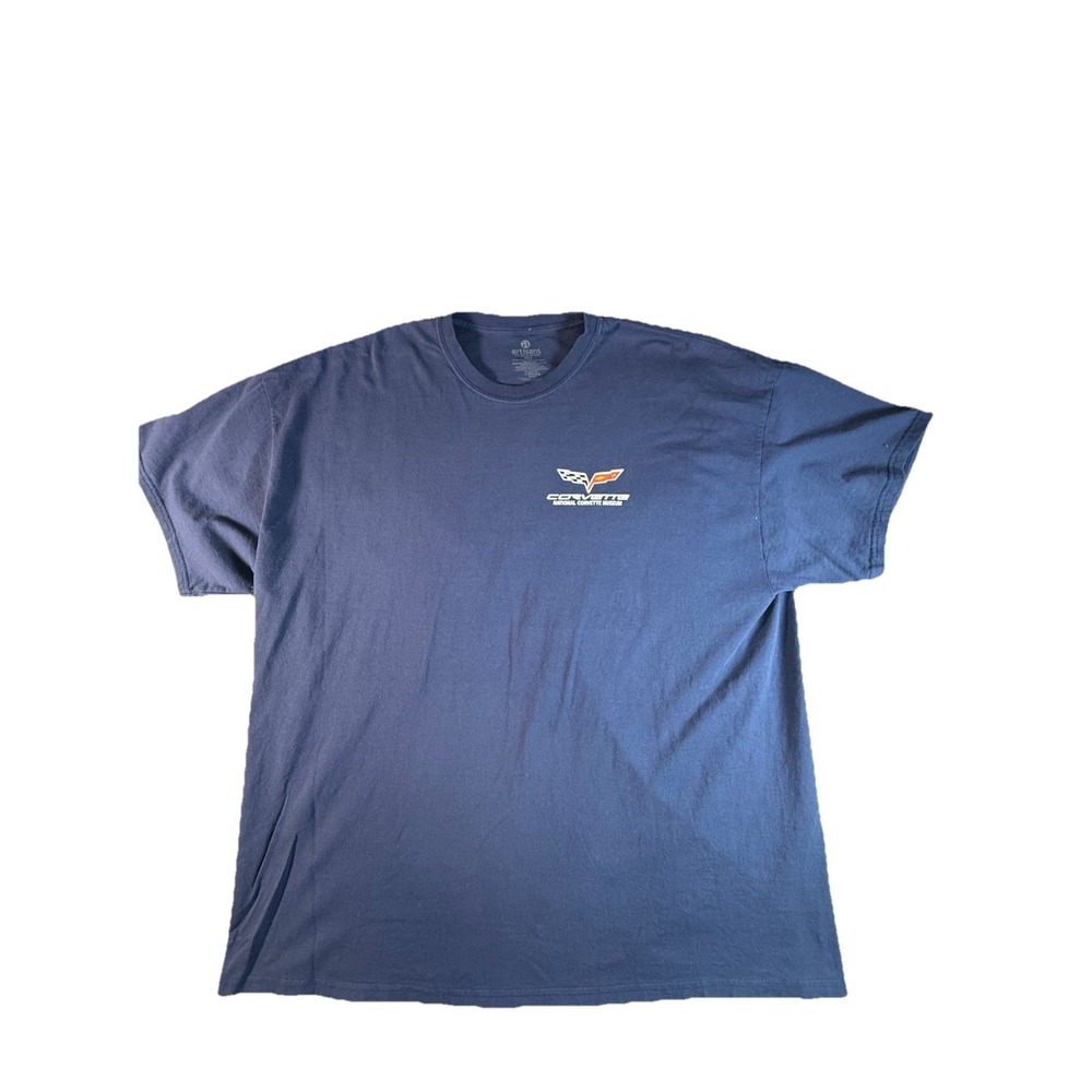National Corvette Museum Men's T-Shirt Blue 3XL Logo Double Sided